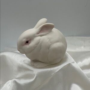 Cybis "Mr. Snowball" porcelain rabbit figurine. Cybis Porcelain Studio, USA.
